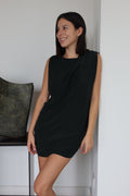 AllSaints Dark Green Draped Mini Dress
