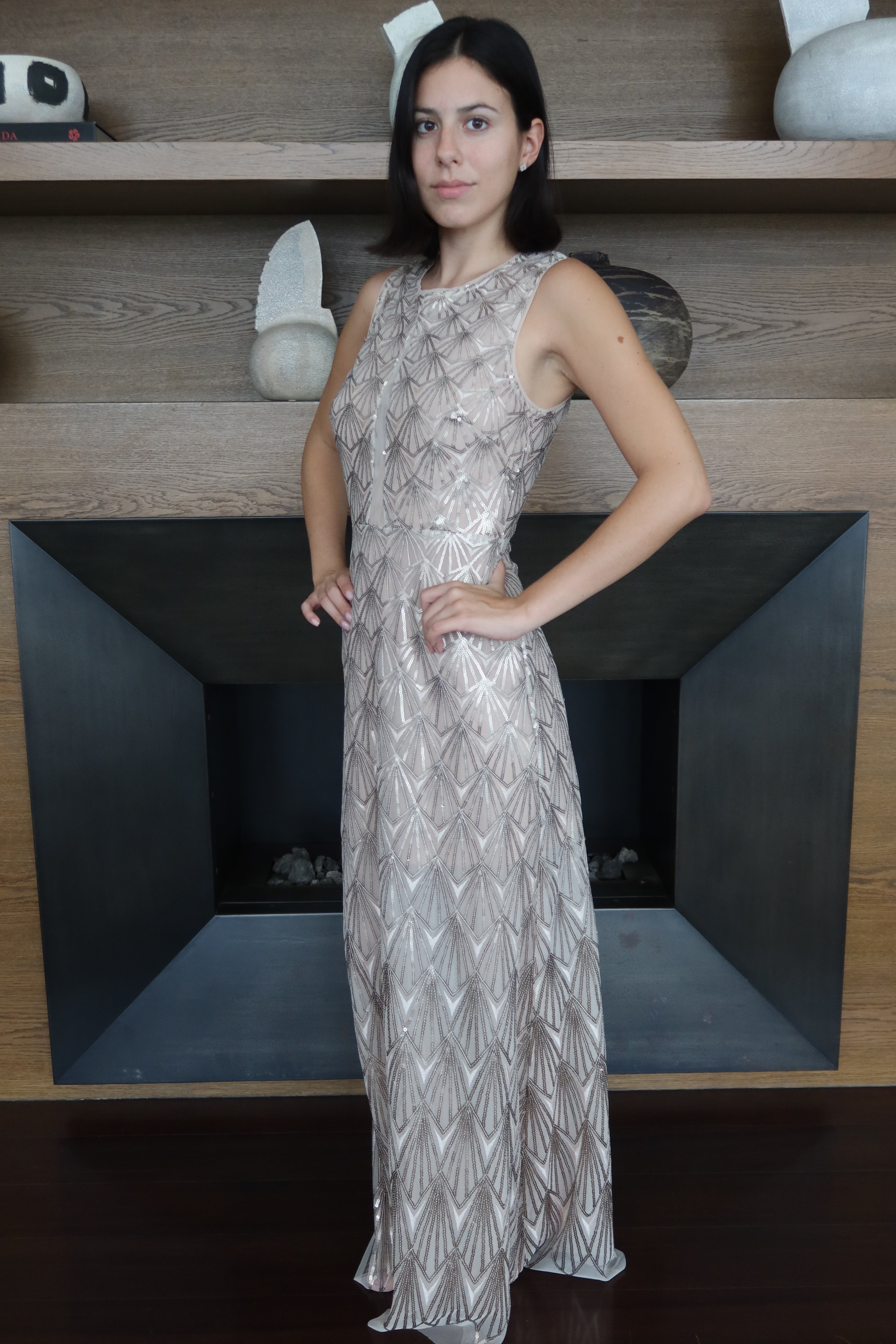 Vestido Largo BCBG con Lentejuelas