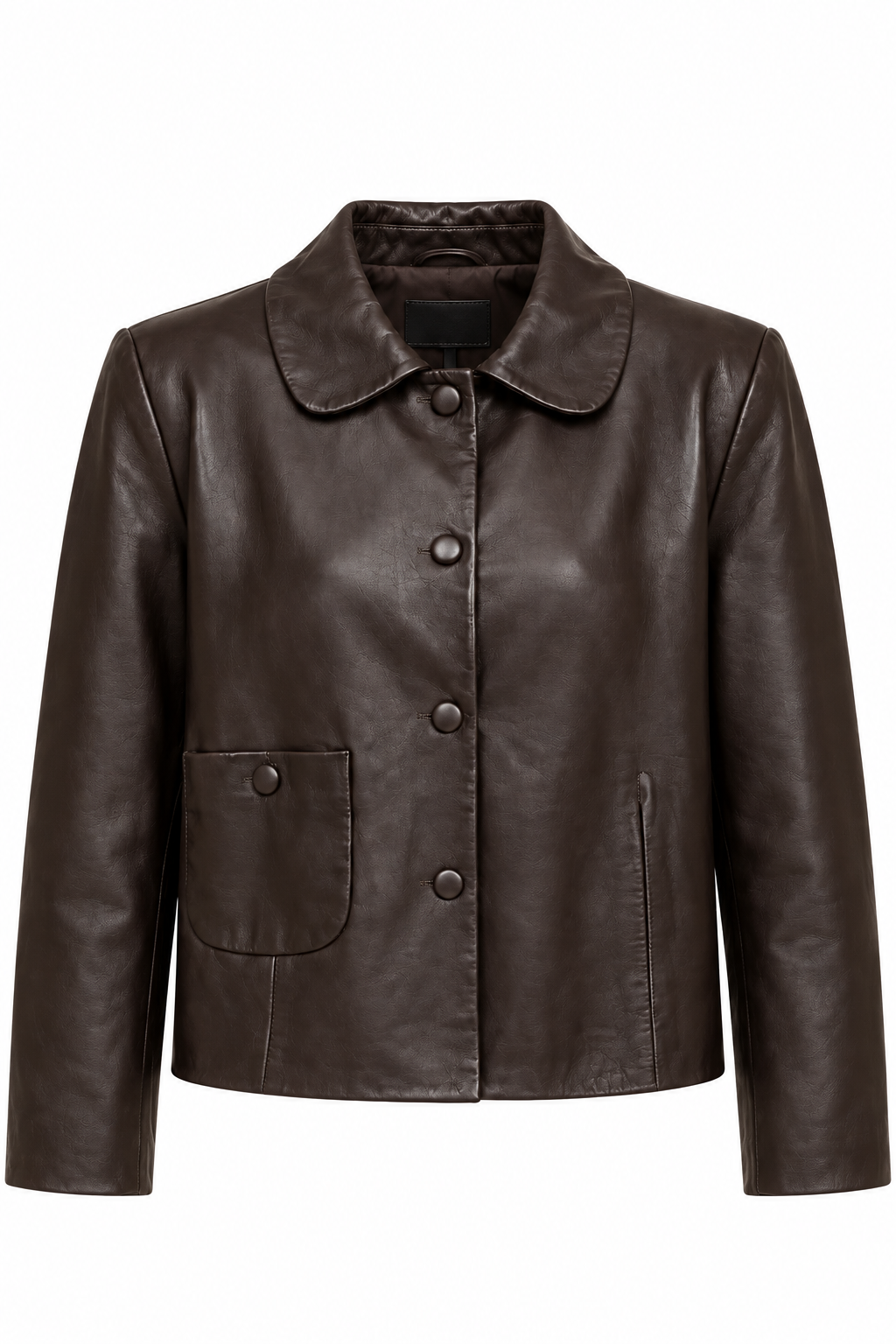 Ba&sh Chocolate Brown Leather Jacket