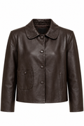 Ba&sh Chocolate Brown Leather Jacket
