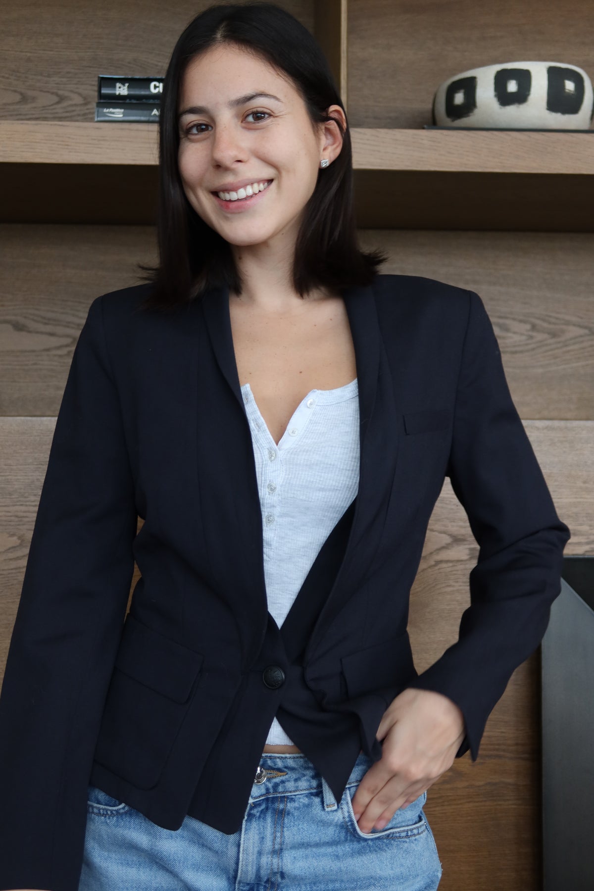 A.L.C. Black Double-Layer Tailored Blazer