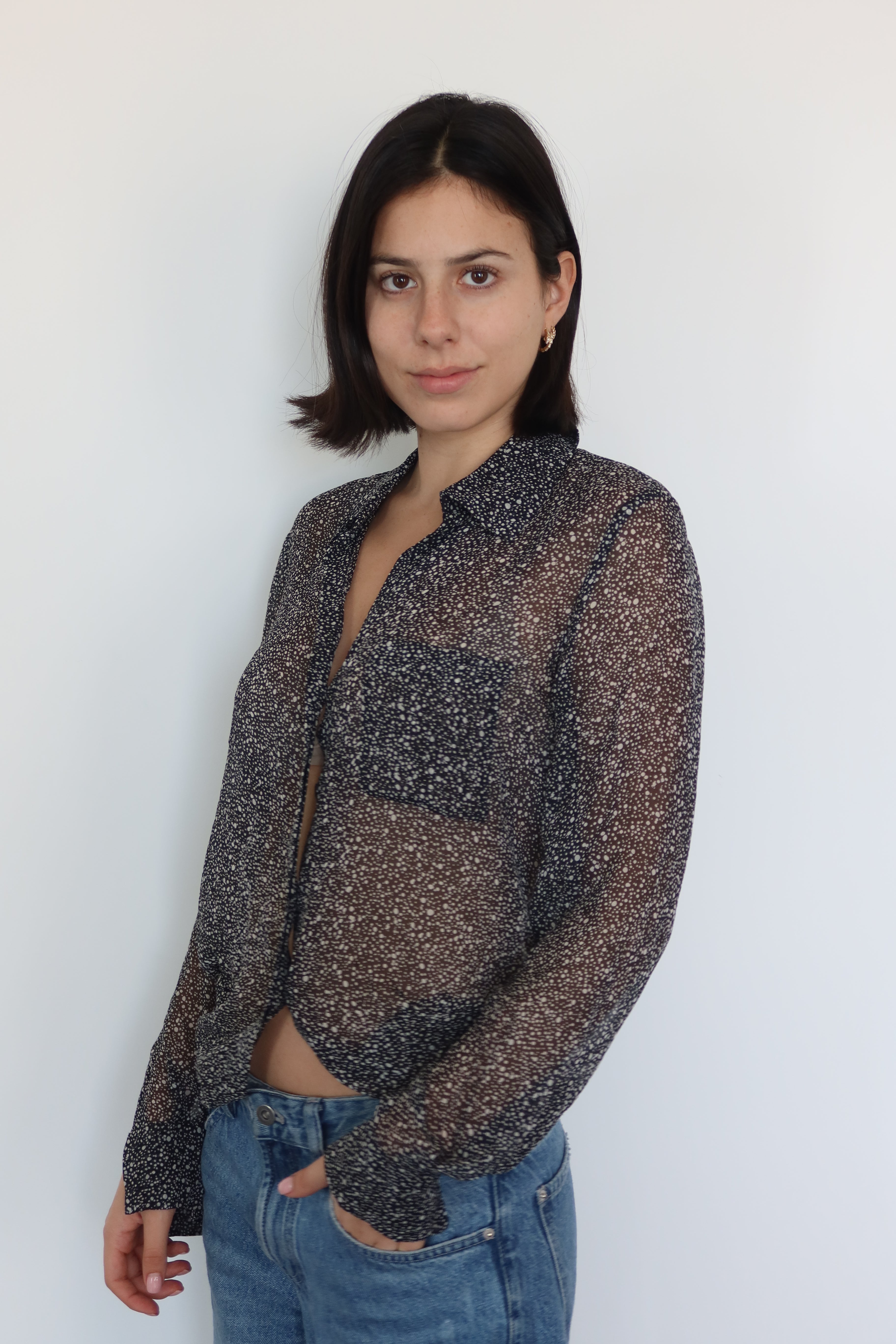 Diane von Furstenberg Sheer Printed Blouse