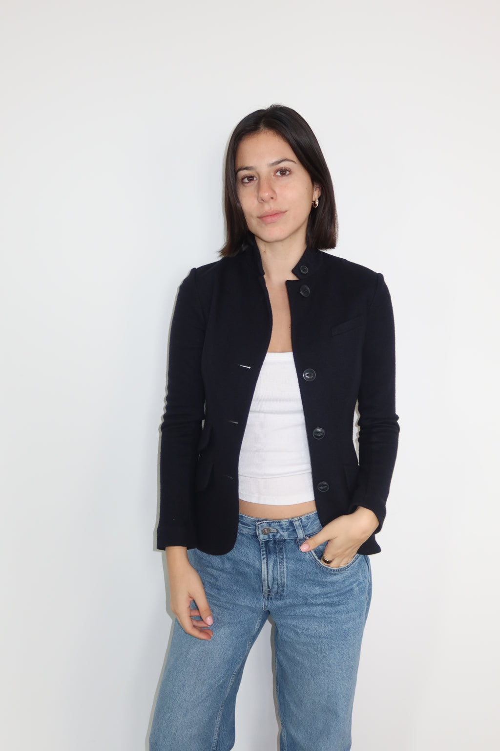 Rag & Bone Casaca Estructurada Azul Marino