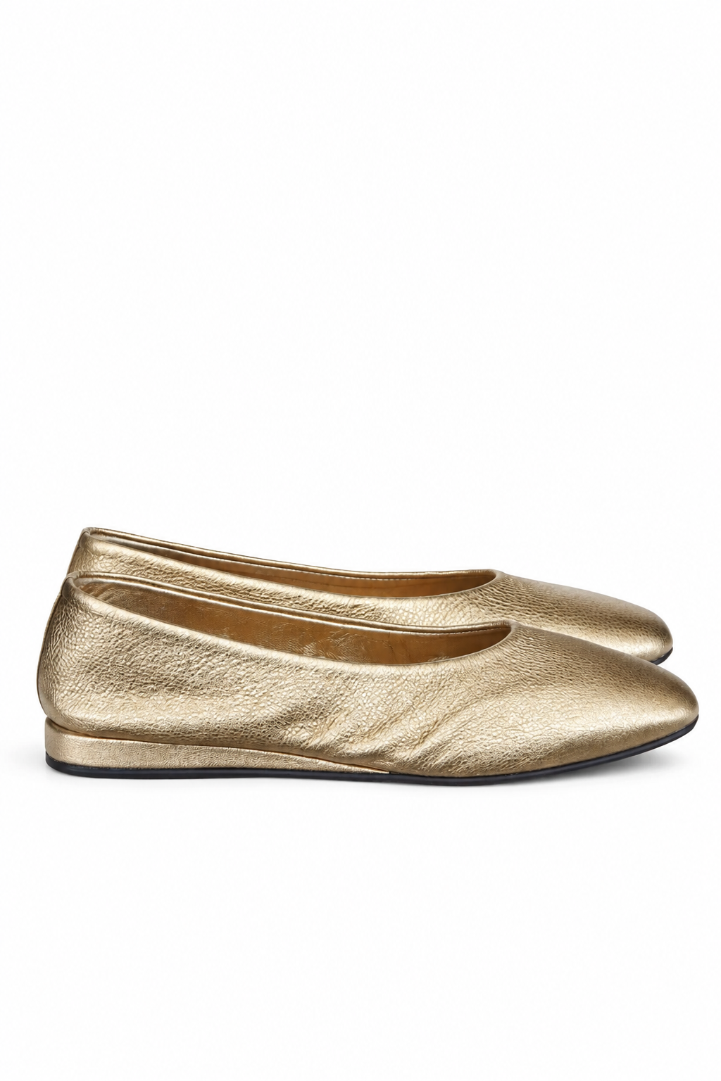 Castañer Gold Leather Ballet Flats