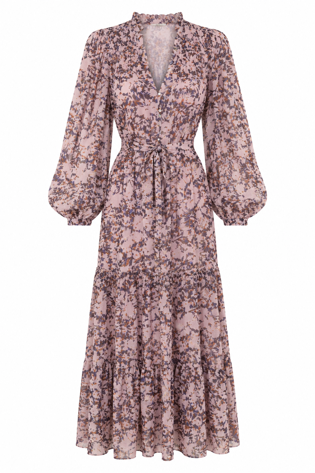 Joie Floral Long-Sleeve Midi Dress