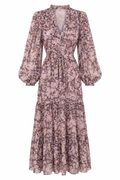 Joie Floral Long-Sleeve Midi Dress