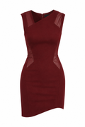 Helmut Lang Asymmetrical Burgundy Mini Dress