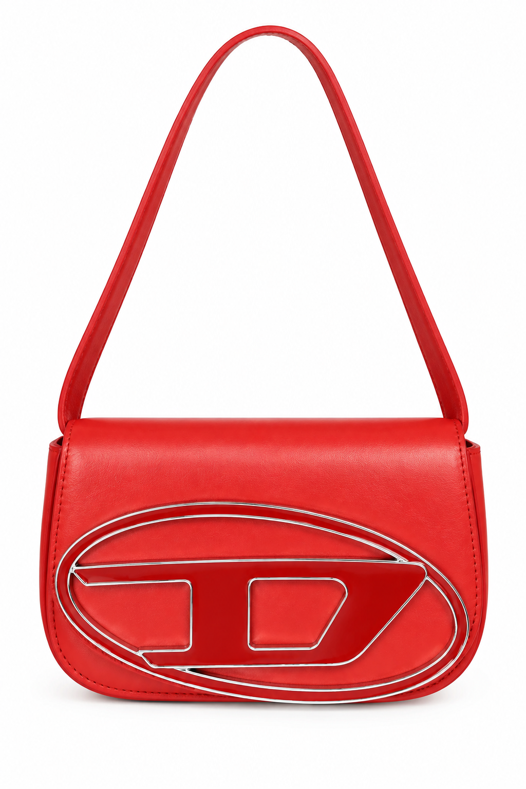 Diesel Red Leather Shoulder Bag