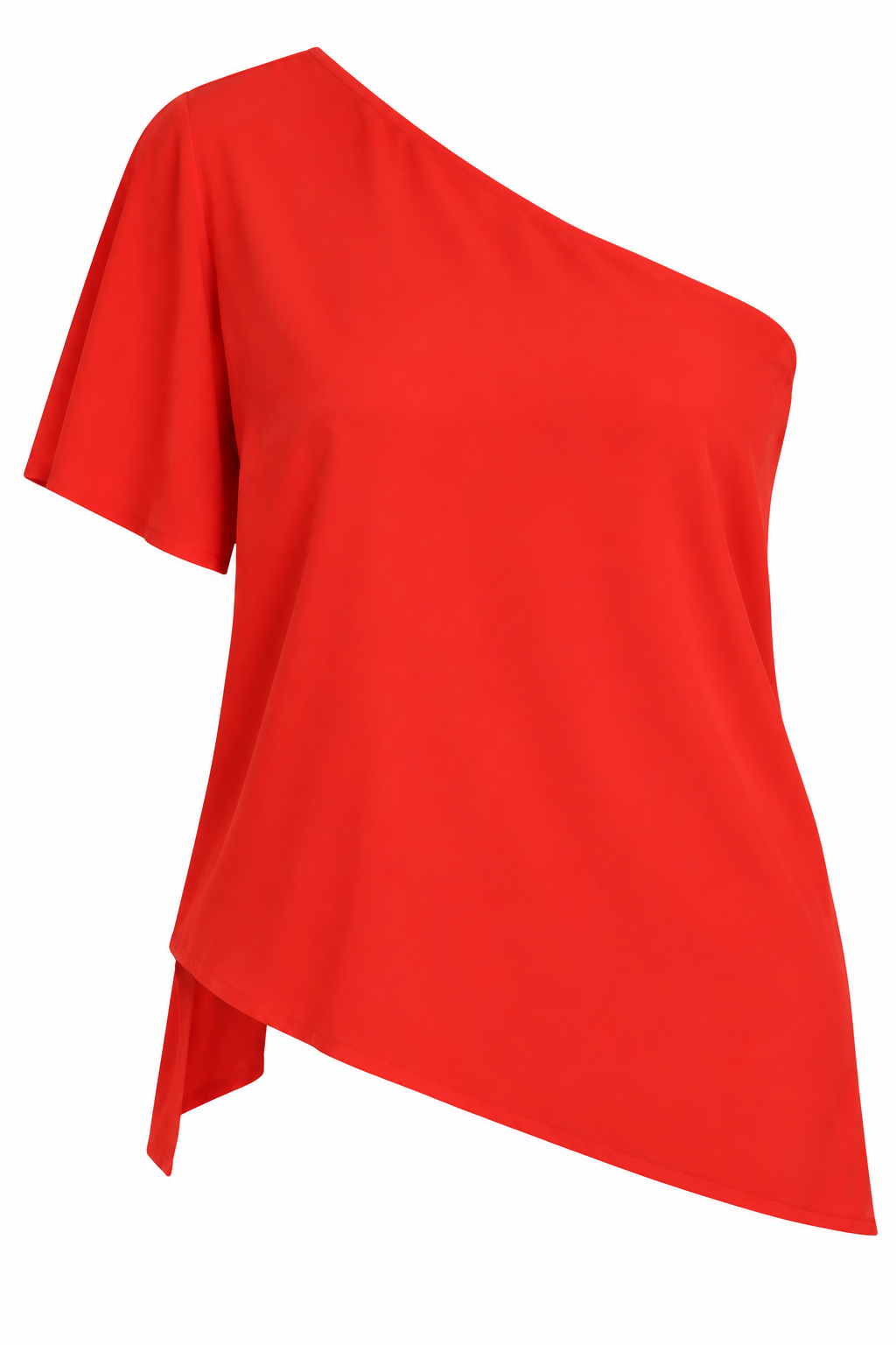 Alice + Olivia Red One-Shoulder Blouse