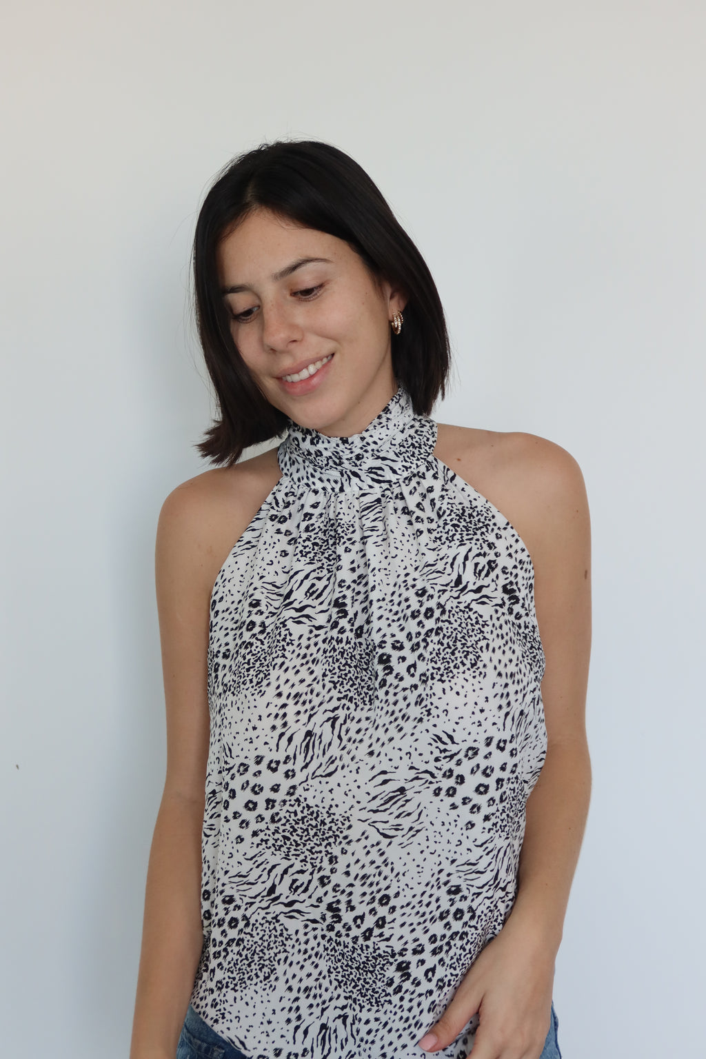 Joie Animal Print Halter Top