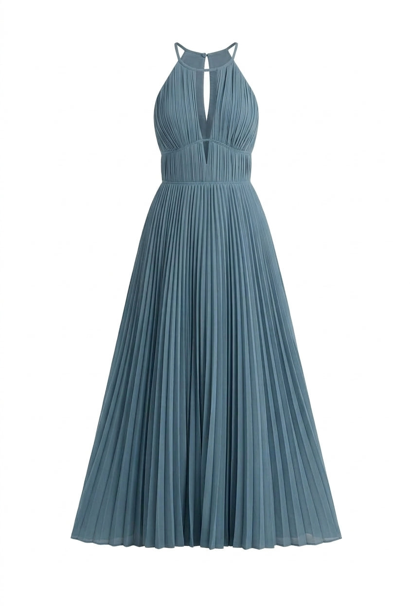 Jonathan Simkhai Pleated Halter Maxi Dress