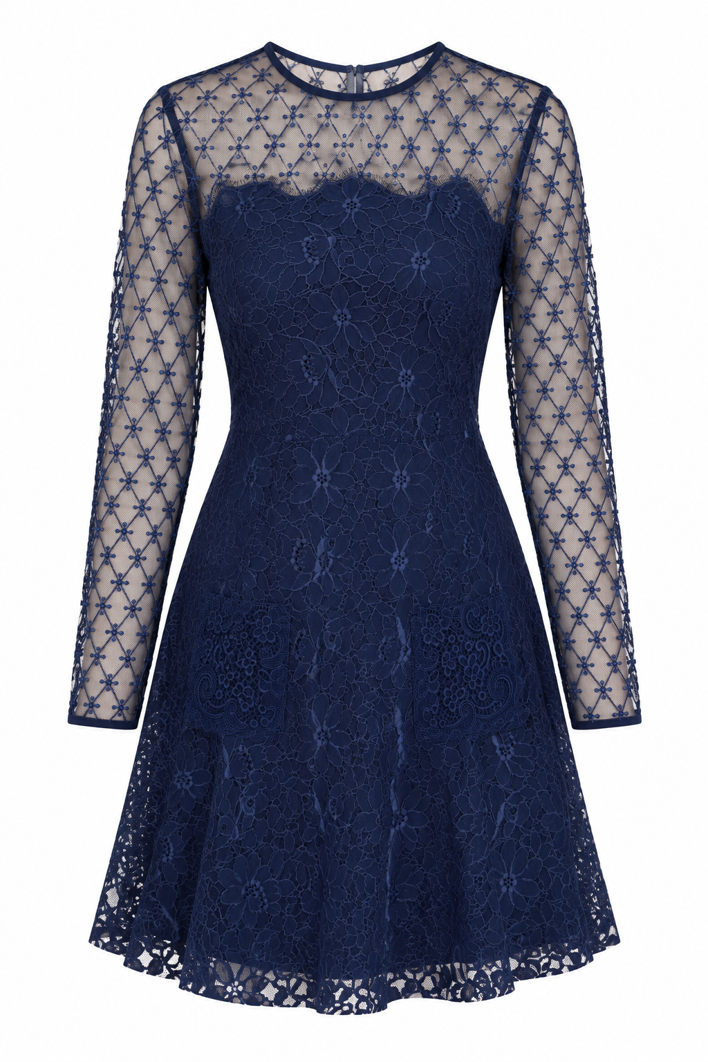 Sandro Navy Lace Mini Dress