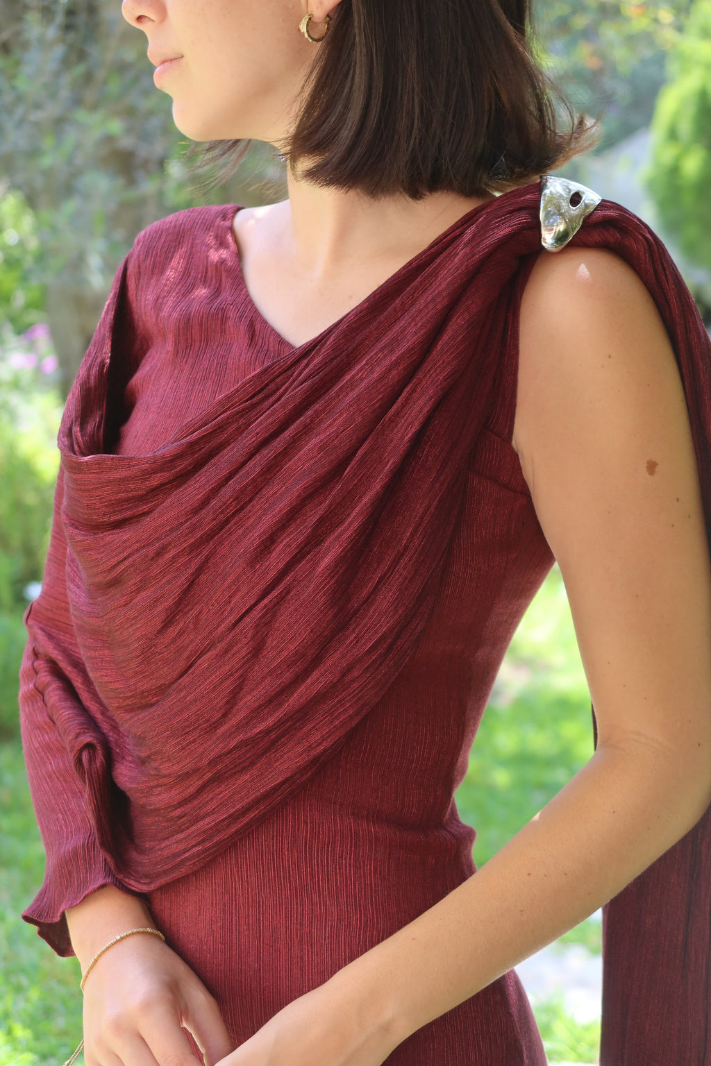Baobab Burgundy Draped Maxi Dress