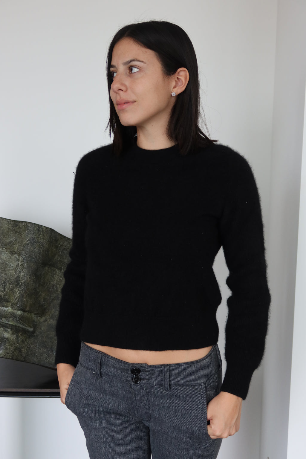 Rag & Bone Black Cashmere Crewneck Sweater
