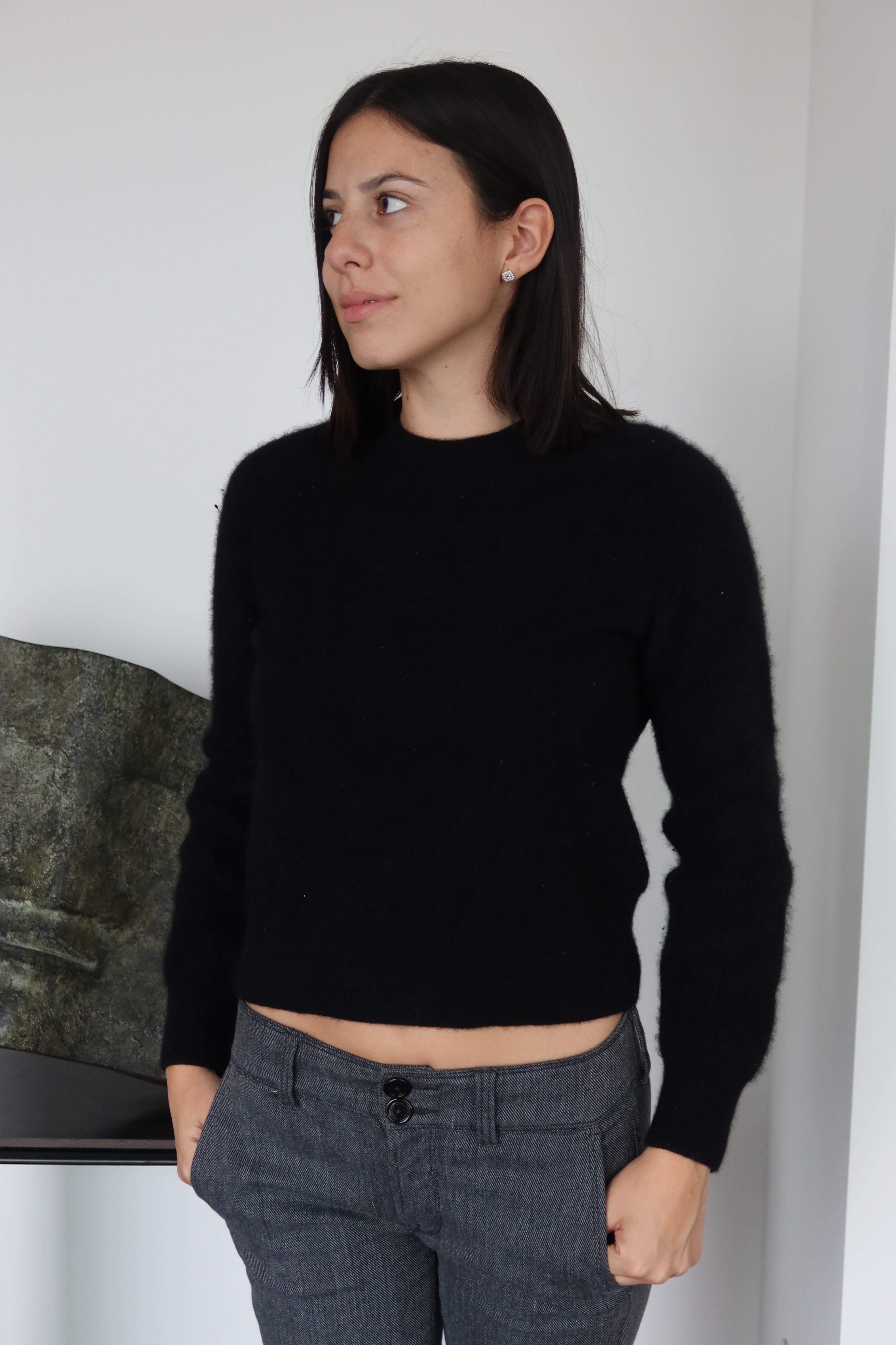Rag & Bone Black Cashmere Crewneck Sweater