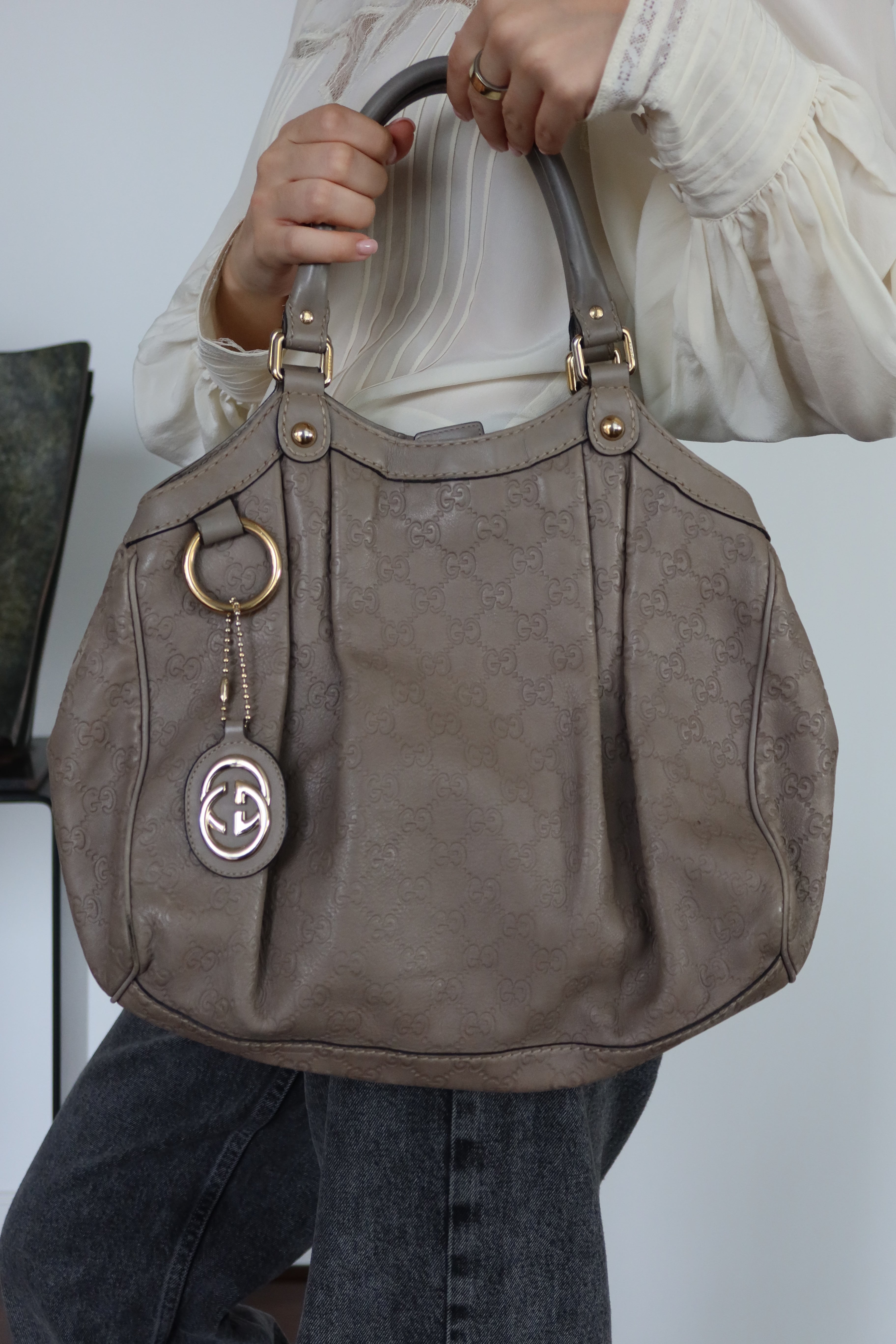 Gucci Taupe Guccissima Leather Tote Bag