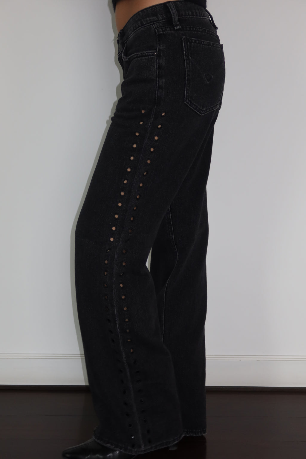 Hudson Low-Rise Grommet Jeans