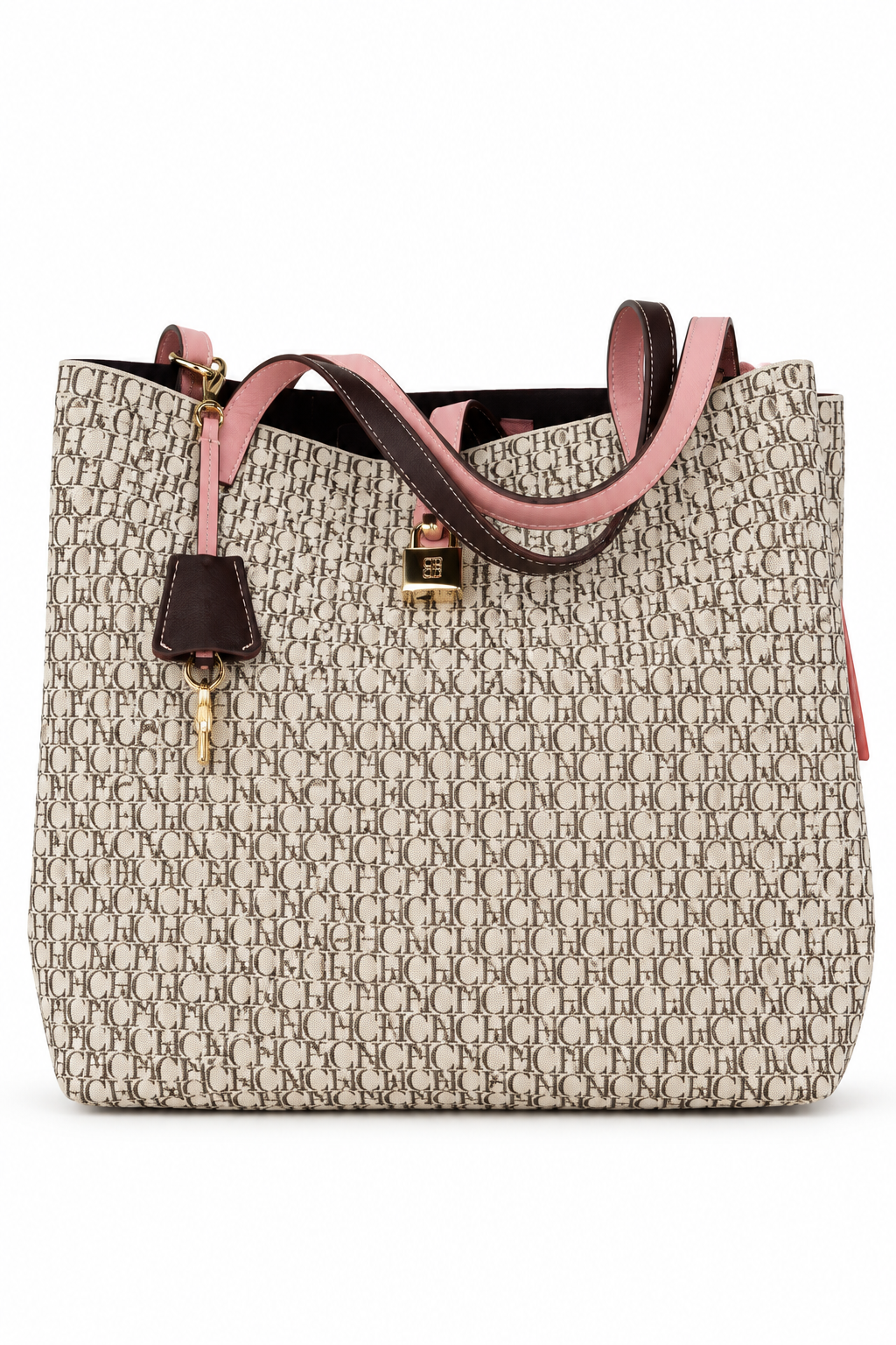 Carolina Herrera Monogram Canvas Tote Bag