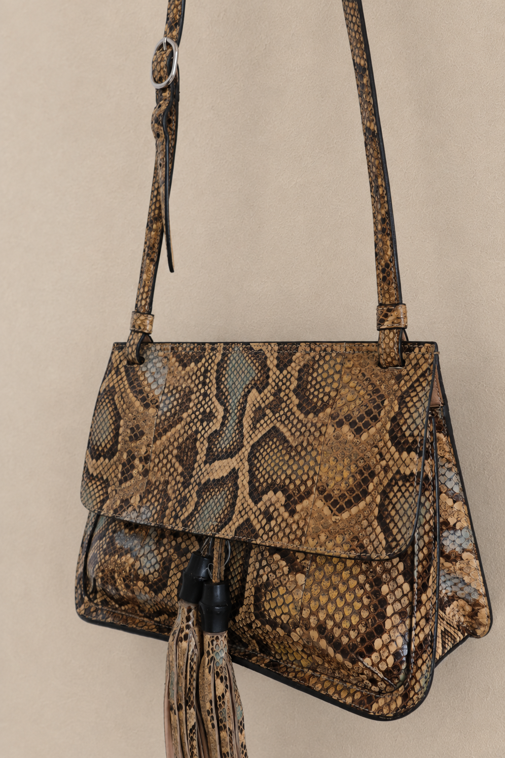 Gucci Python Tassel Shoulder Bag