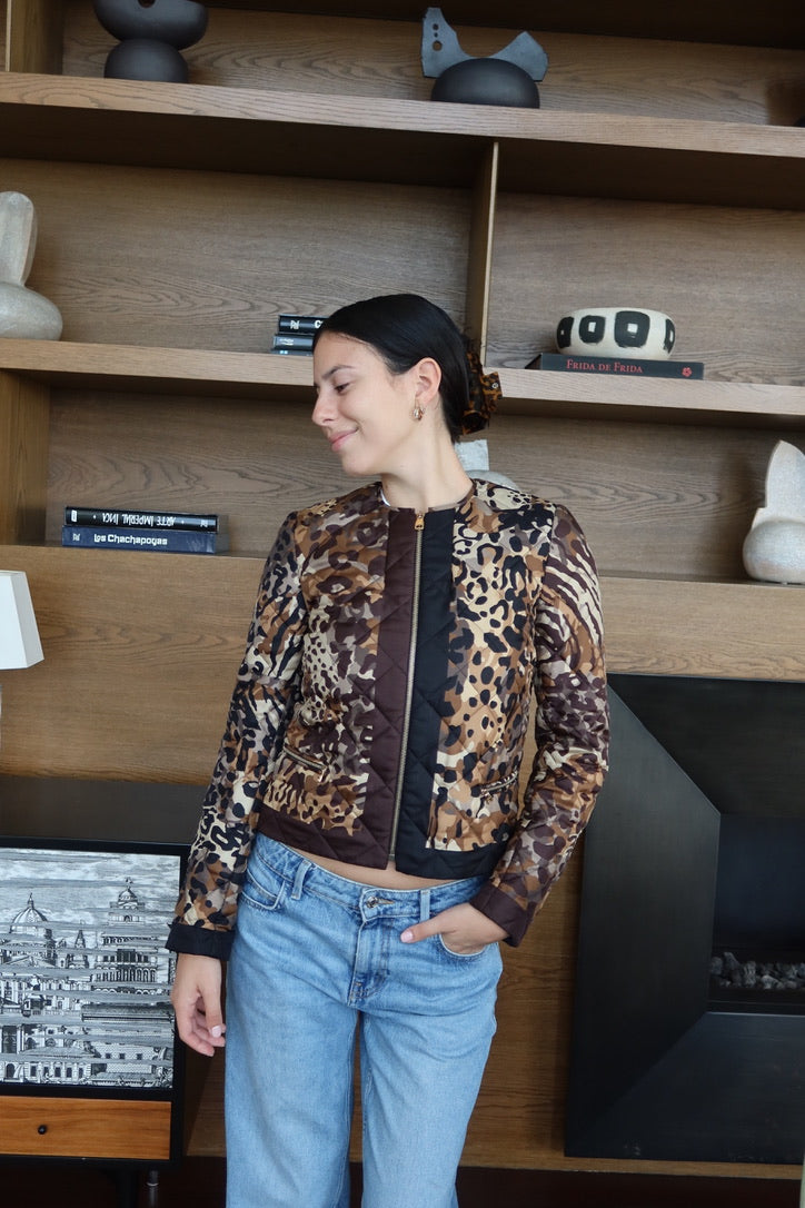Salvatore Ferragamo Patchwork Leopard Jacket
