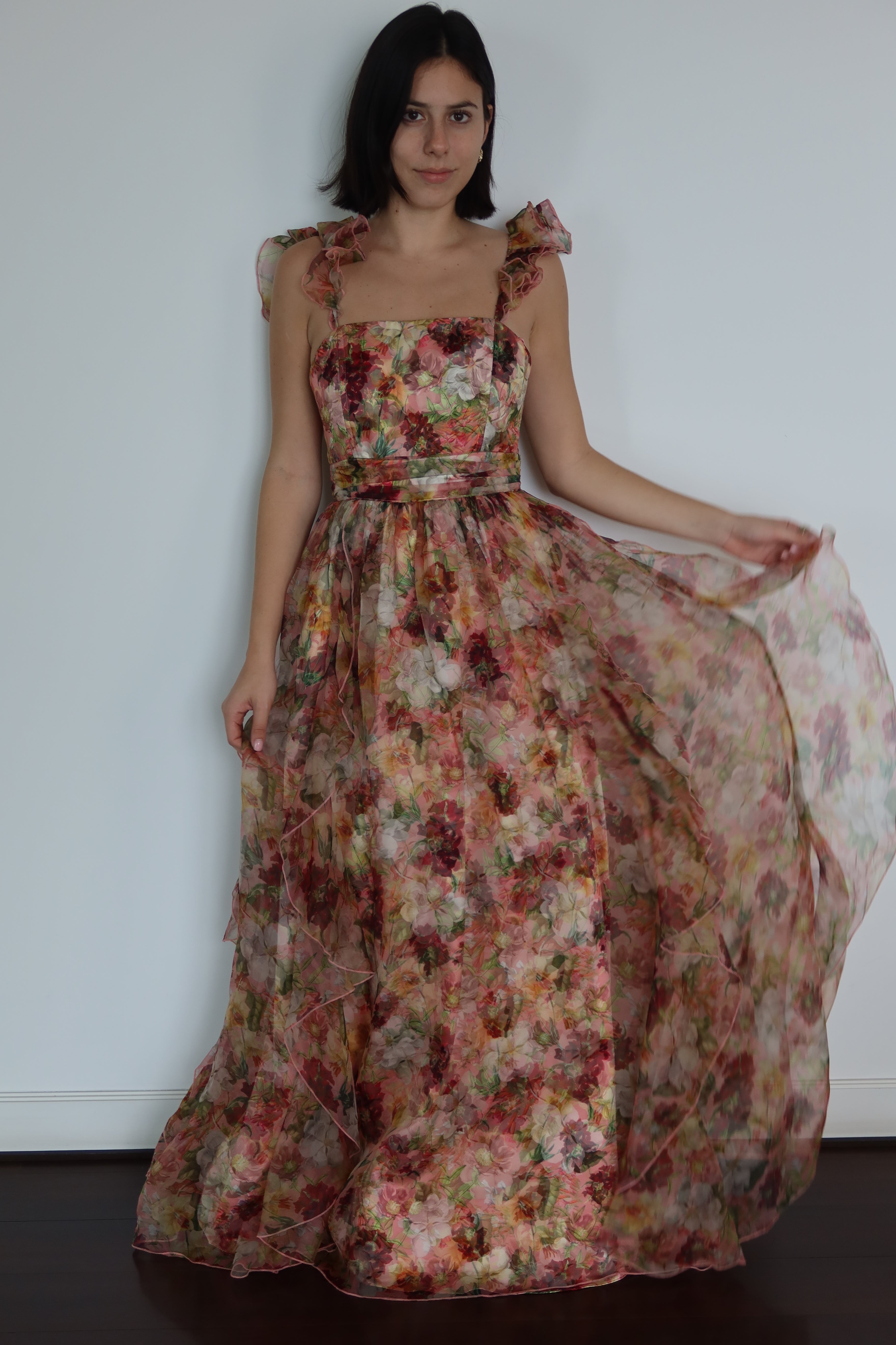 Vestido Maxi de Organza Floral de Alice + Olivia