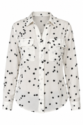 Camisa de Seda Blanca con Estampado de Estrellas Equipment