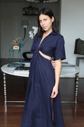 Vestido Camisero Azul Marino con Cut-Out A.L.C