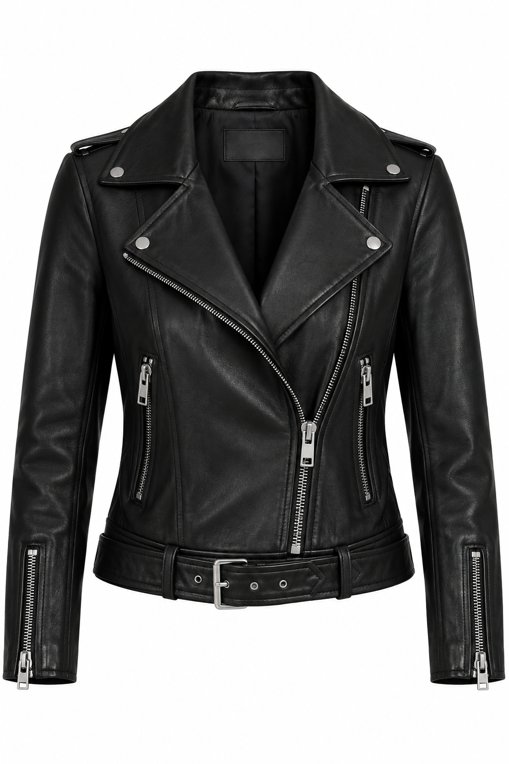 AllSaints Black Leather Biker Jacket