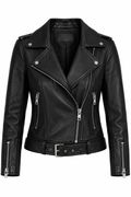 AllSaints Black Leather Biker Jacket
