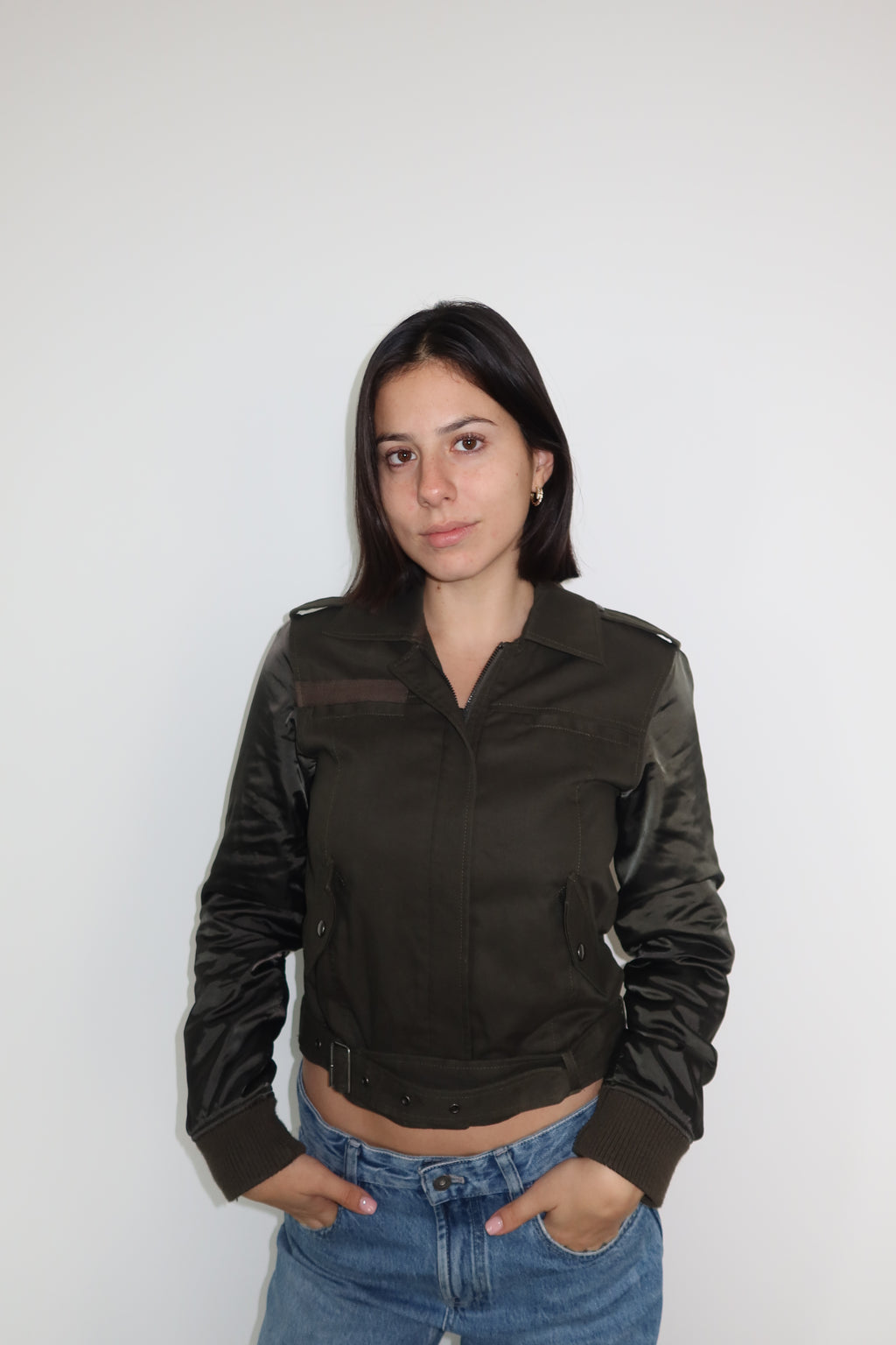 FRAME Casaca Bomber Verde Oliva