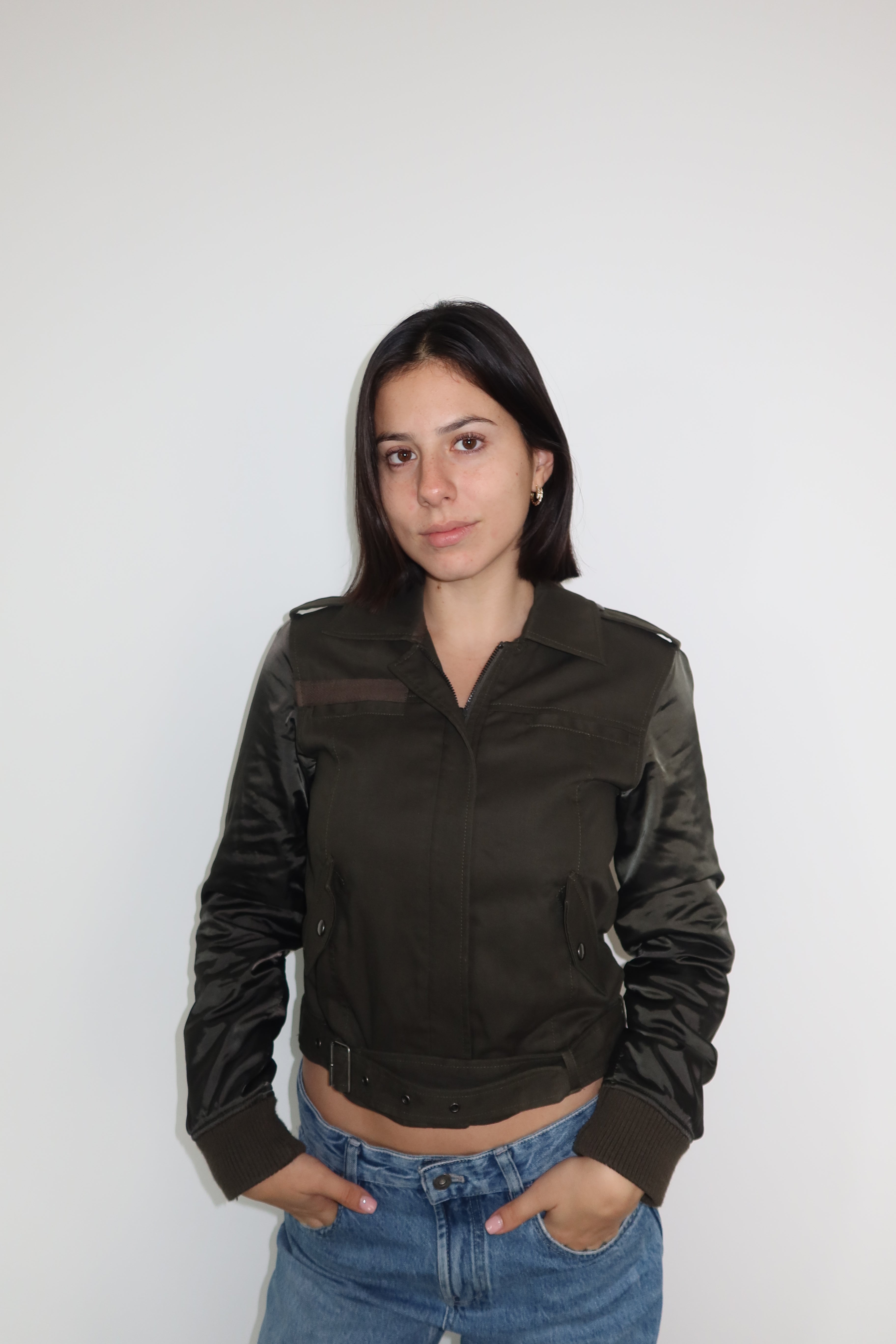 FRAME Casaca Bomber Verde Oliva