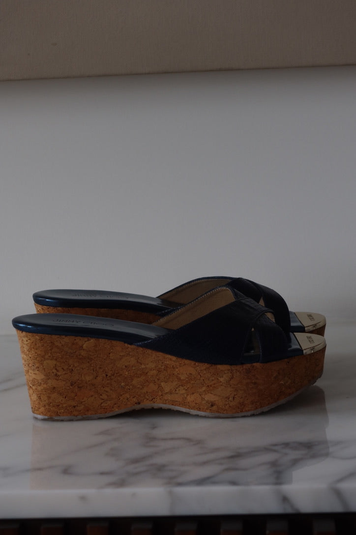 Wedges Azules de Corcho de Jimmy Choo