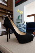 Zapatos de Tacón Negros de Gamuza con Plataforma de Jimmy Choo