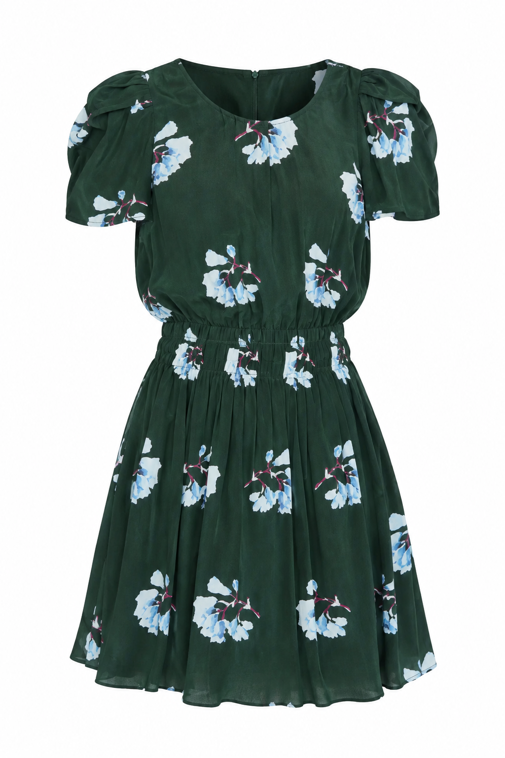Vestido Corto Verde con Estampado Floral Maje