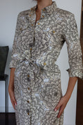 Tory Burch Floral Print Belted Shirt Dress