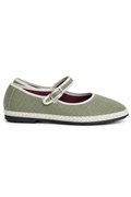 Flabelus Linen Mary Jane Ballet Flats