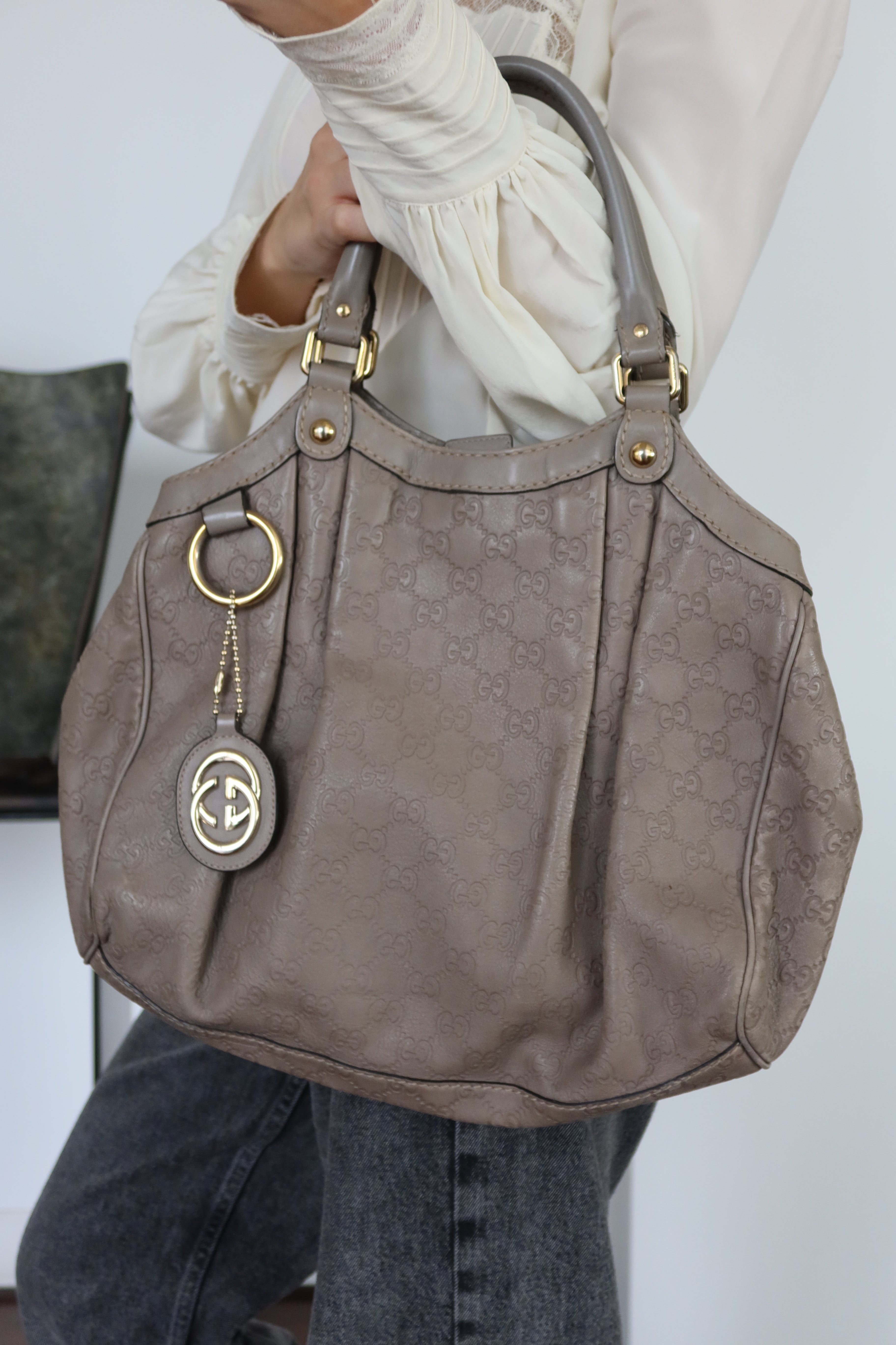 Gucci Taupe Guccissima Leather Tote Bag