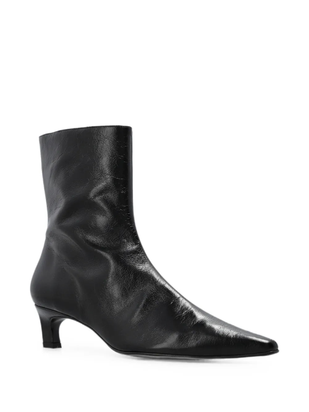 Botines Negros de Cuero con Tacón Kitten de ALOHAS