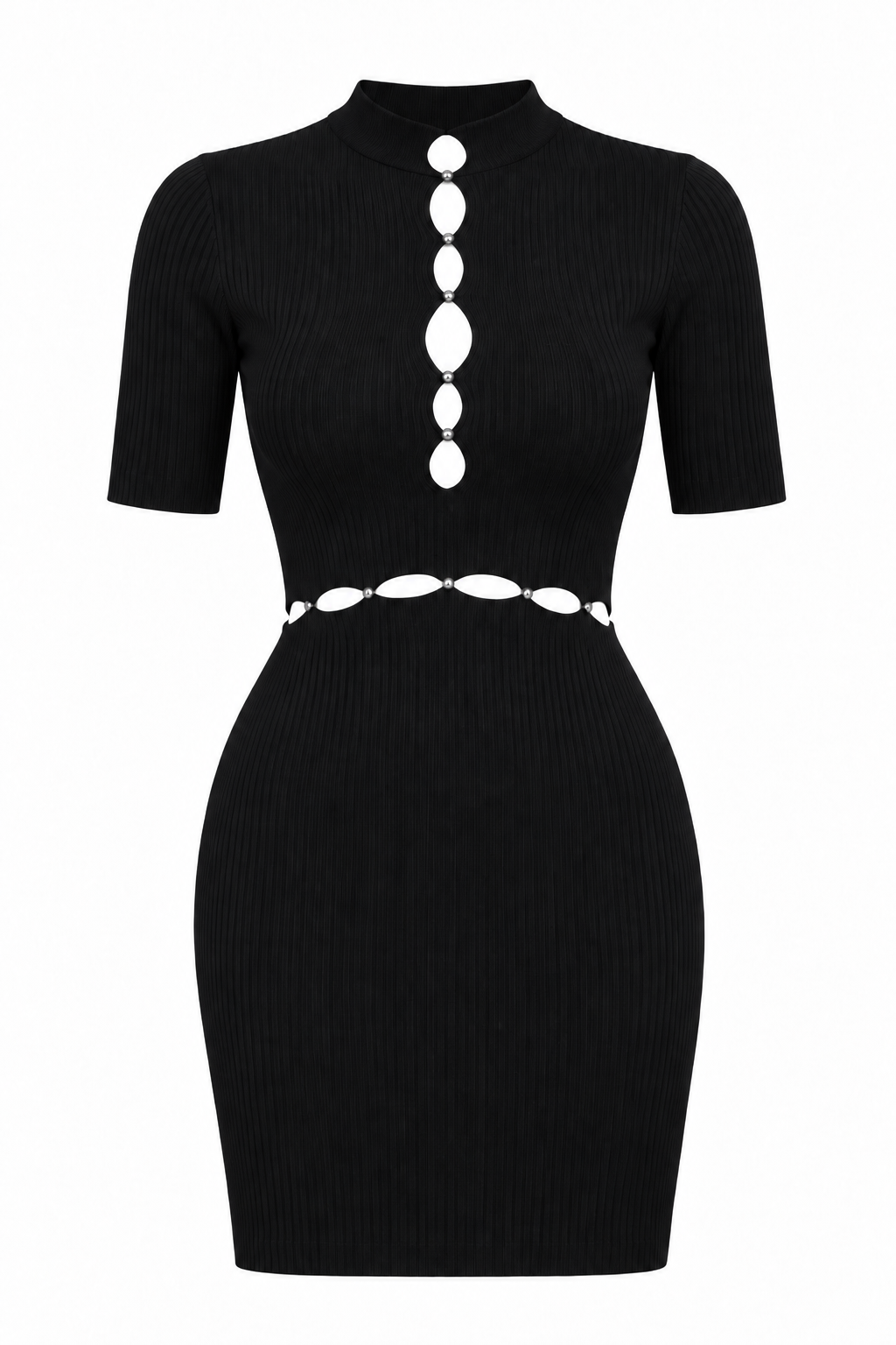 Maje Cutout Knit Mini Dress