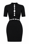 Maje Cutout Knit Mini Dress
