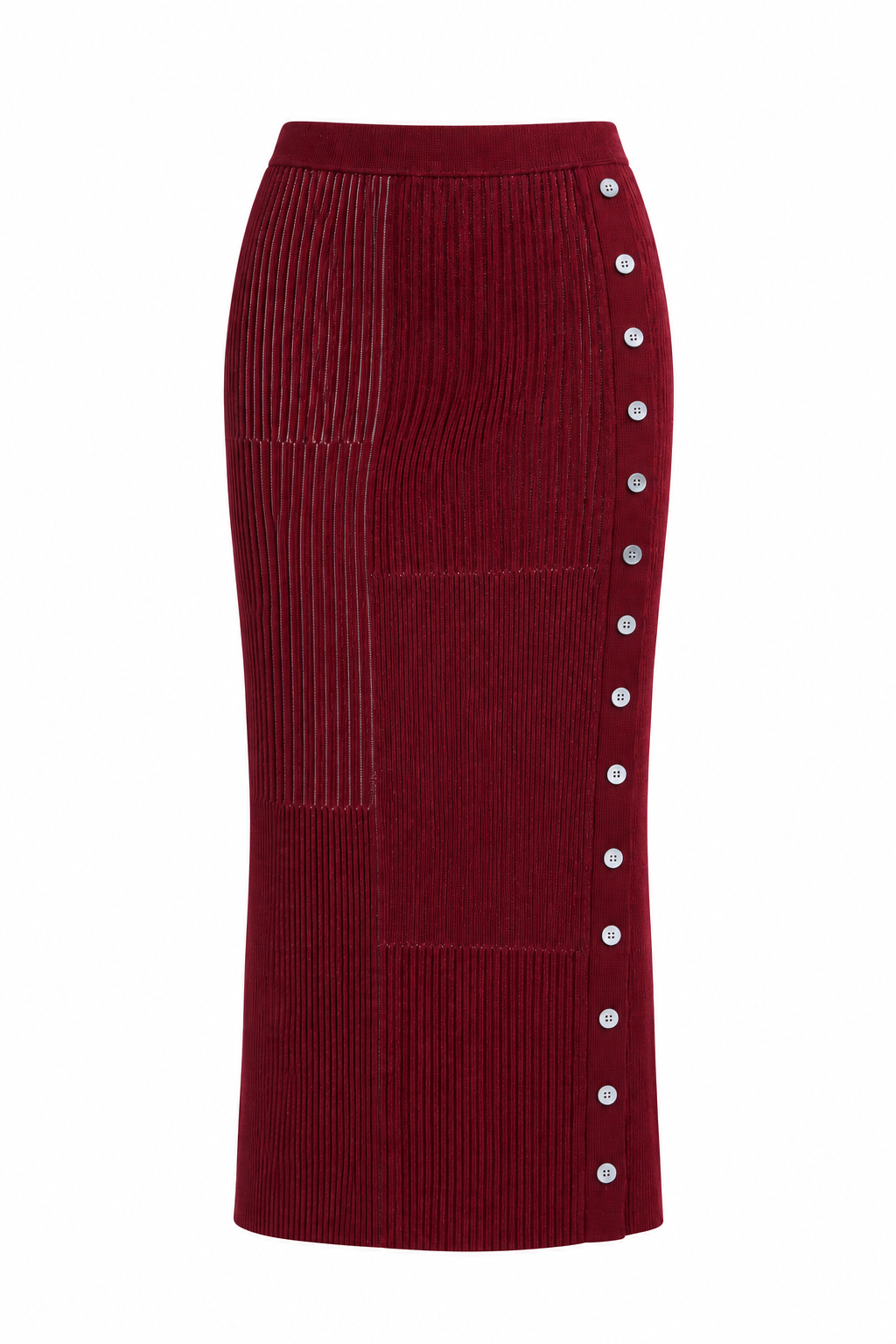 Jonathan Simkhai Burgundy Knit Midi Skirt