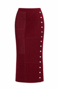 Jonathan Simkhai Burgundy Knit Midi Skirt