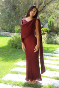 Baobab Burgundy Draped Maxi Dress