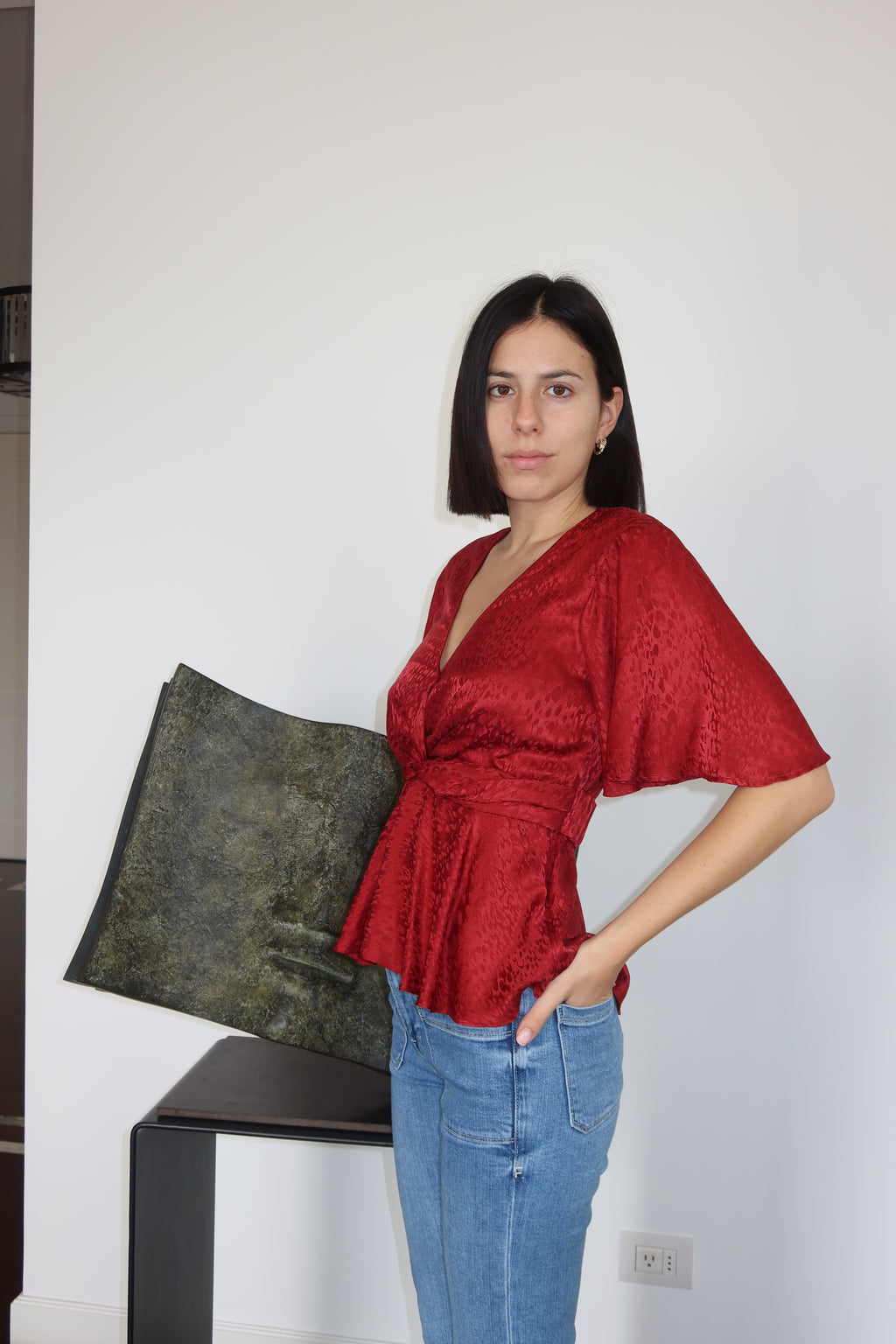 Blusa Satinada Roja de A.L.C.