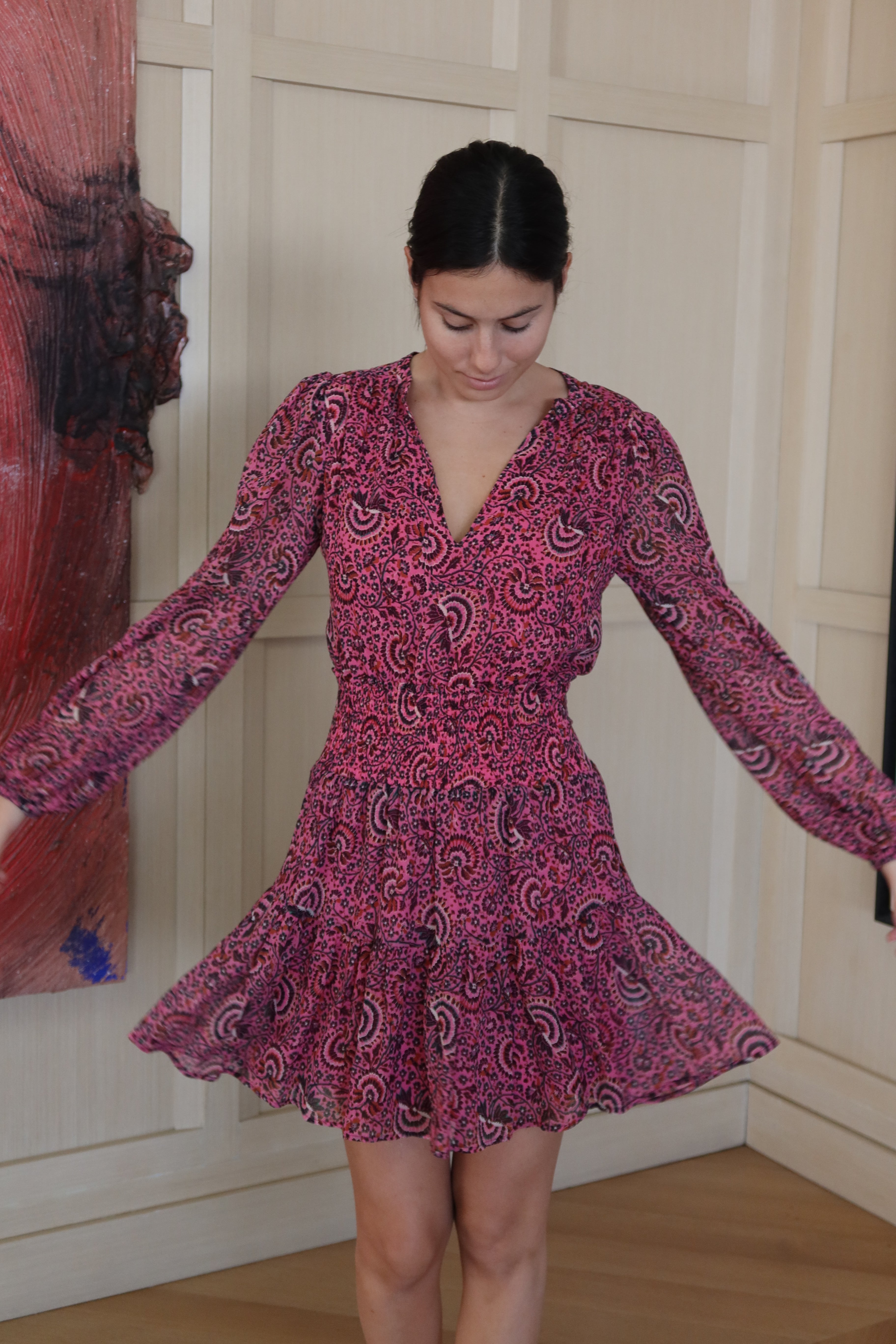 A.L.C. Vestido Mini Rosa Estampado