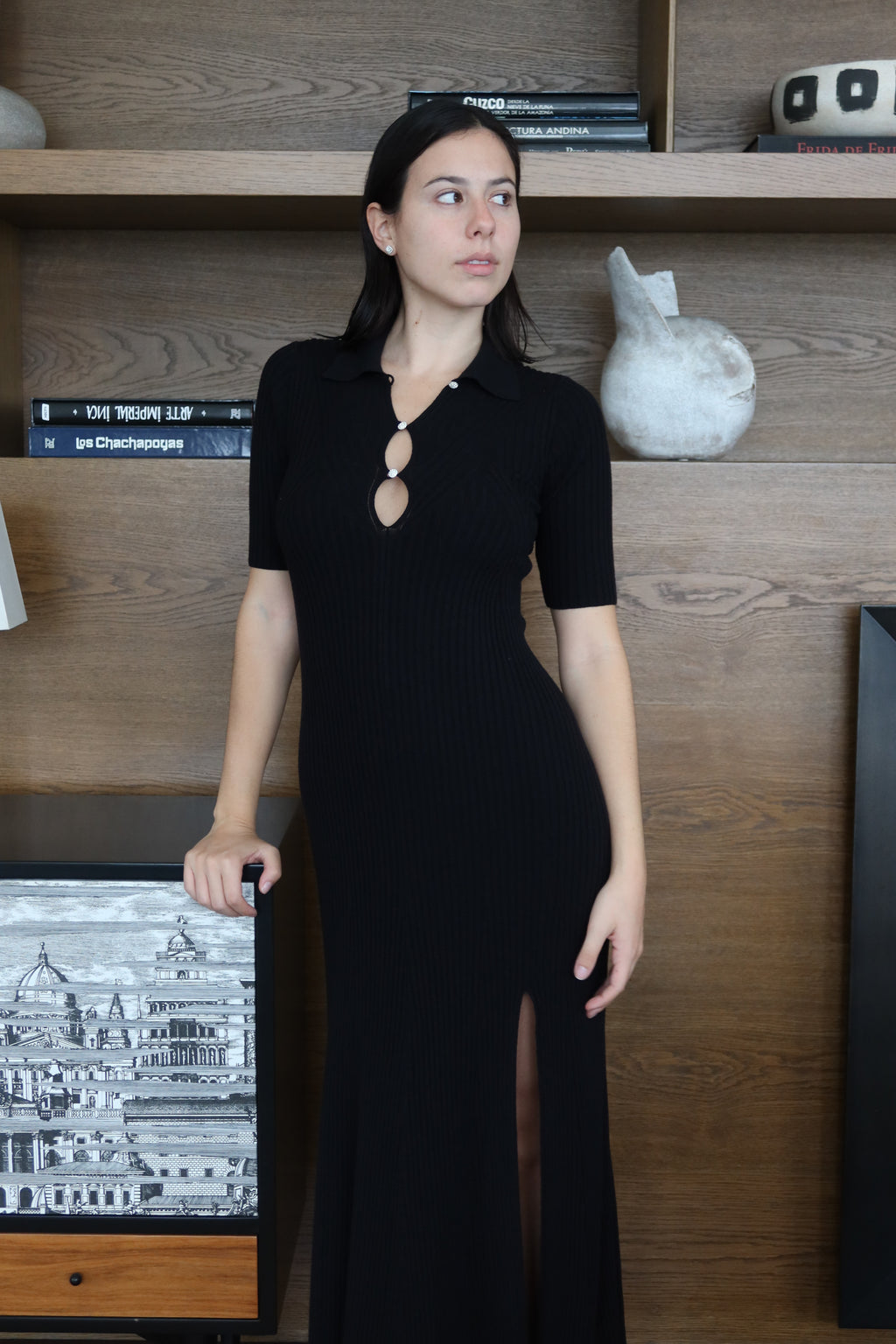 Zadig & Voltaire Ribbed Knit Cutout Maxi Dress