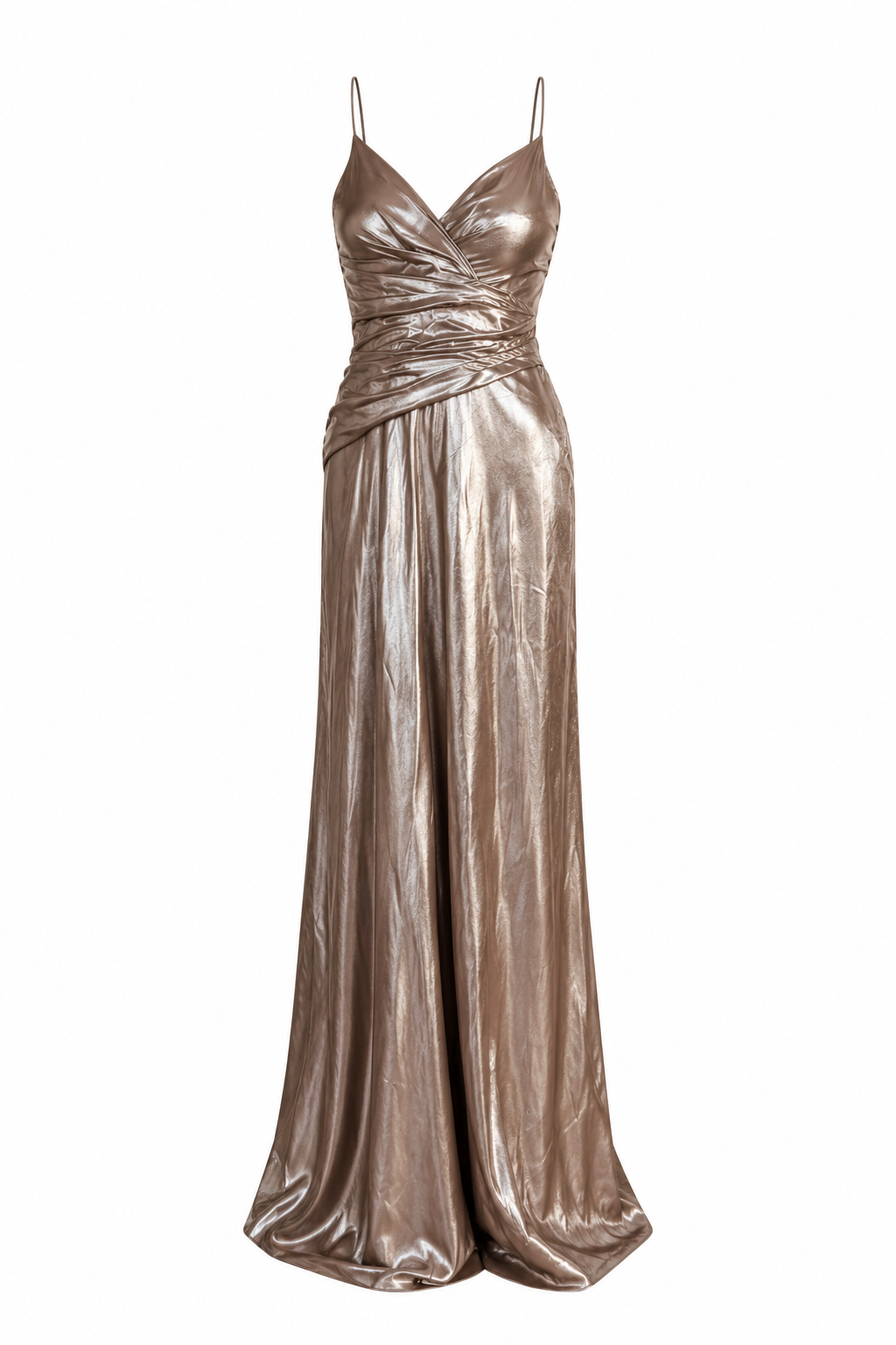 Ralph Lauren Metallic Ruched Maxi Dress