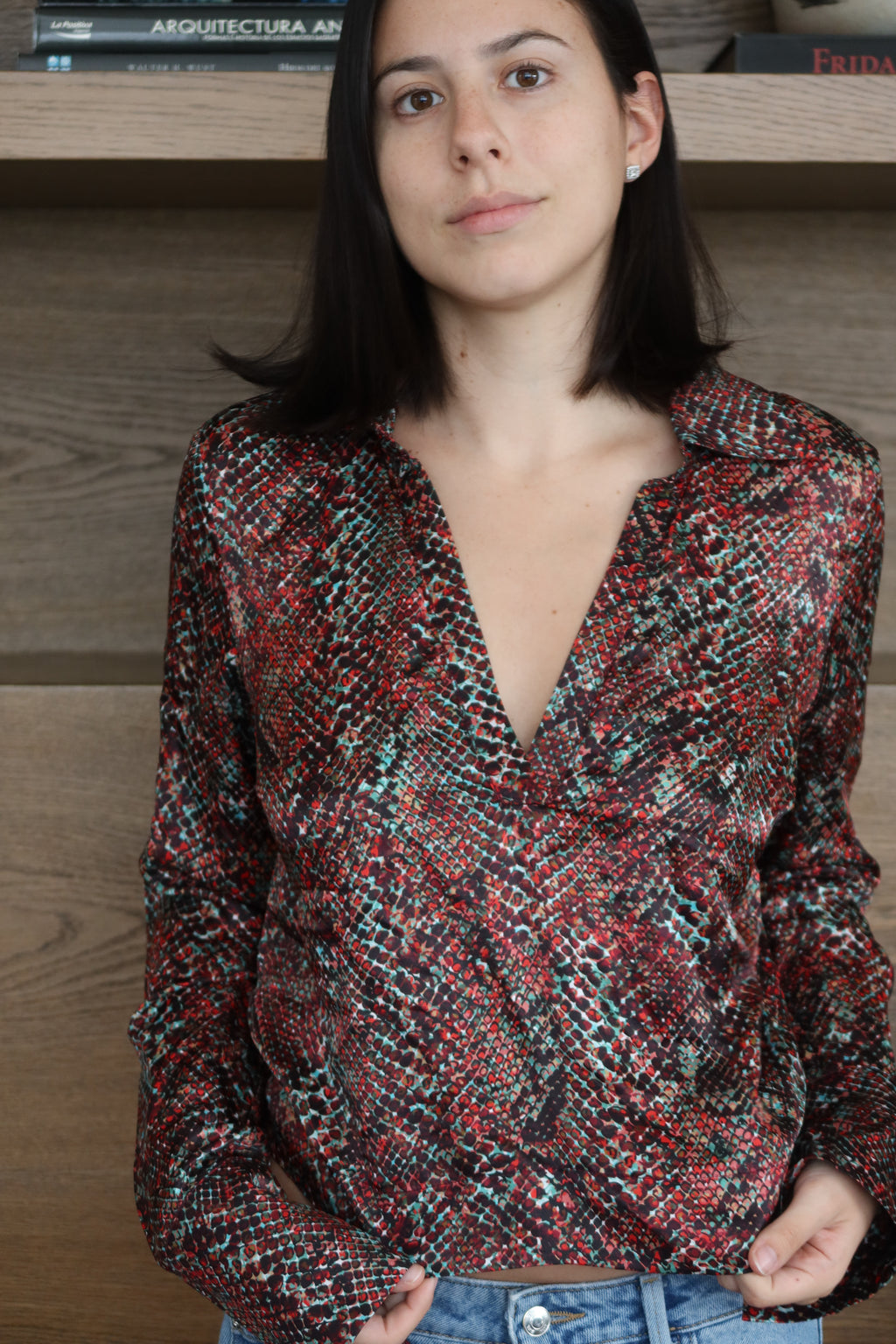 Nicholas Multicolor Snake Print Blouse