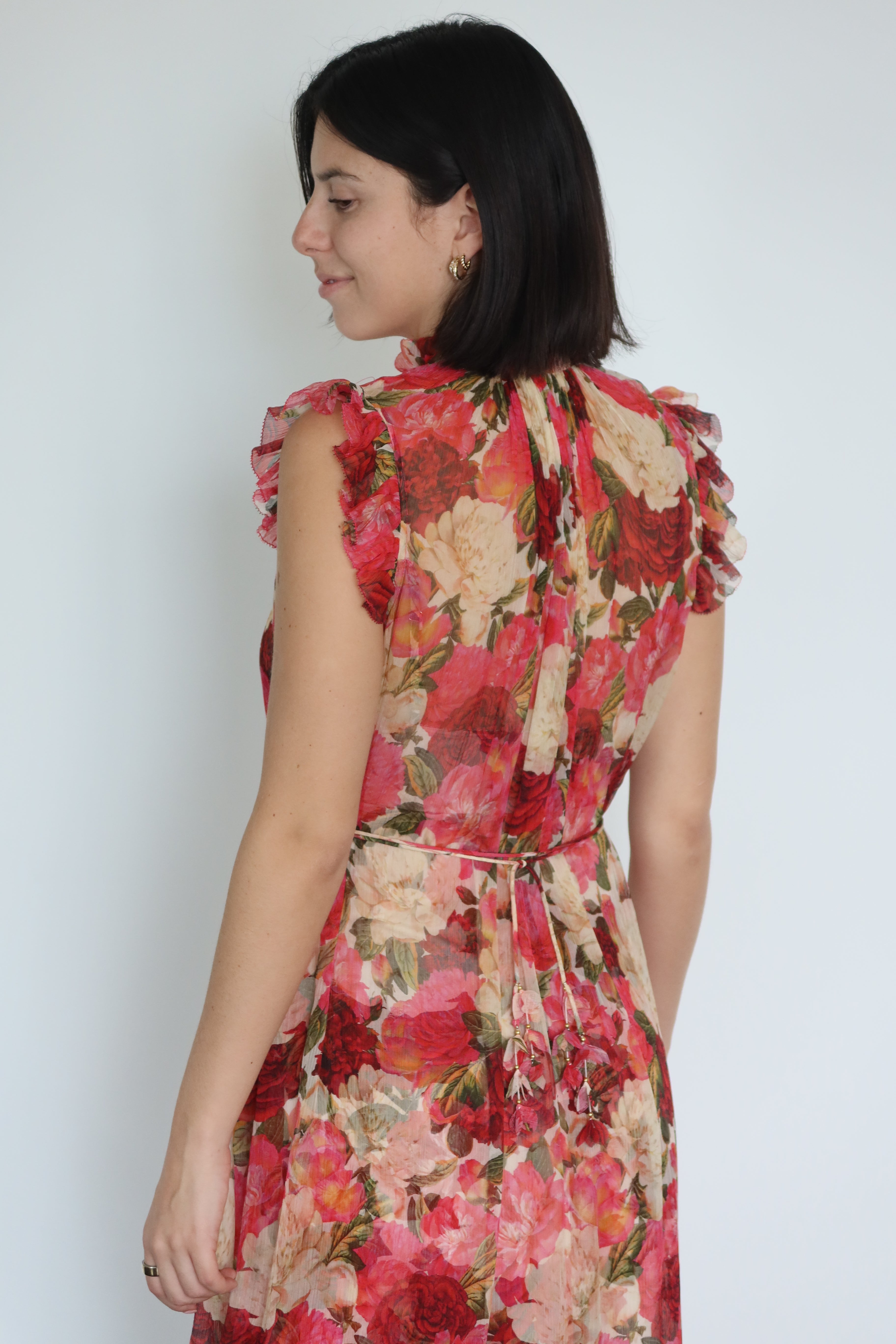 Vestido Midi Floral con Volantes de Zimmermann