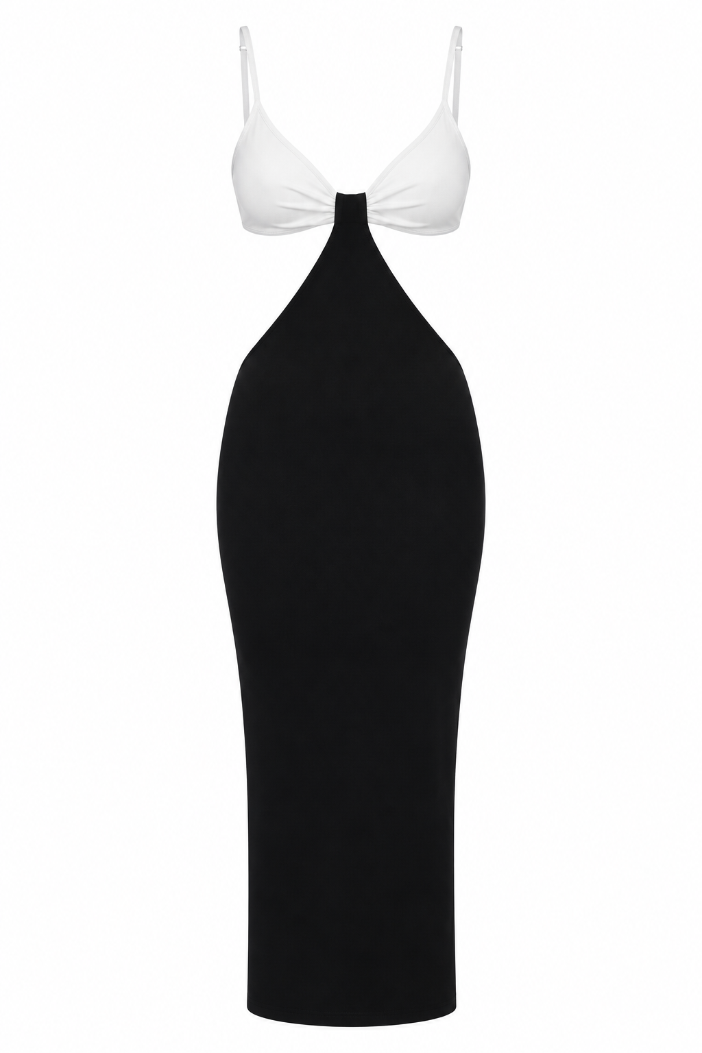 Solid & Striped Black & White Cut-Out Midi Dress